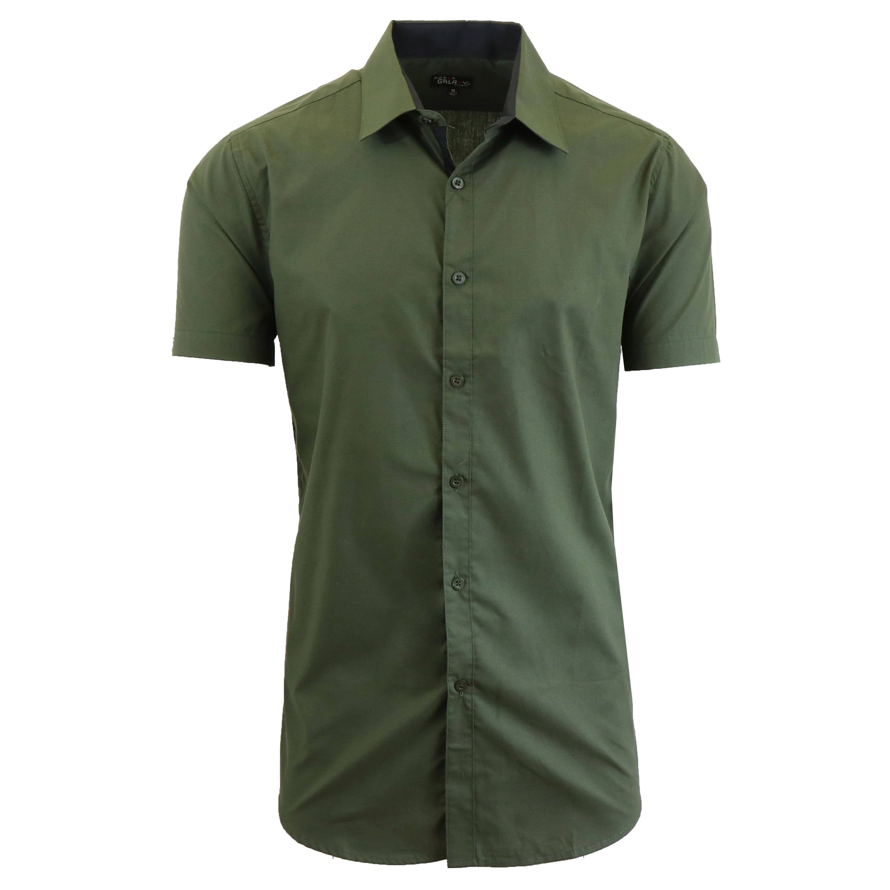 Mens Short Sleeve Dress Shirt