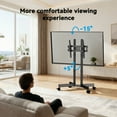 thumbnail image 3 of MountFTV Modern Rolling TV Stand Mount for 32-70 Inch TVs, Mobile TV Stand holds up to 88 lb with 5 Height Adjustable Mobile TV Cart with Tilt, Max 400x400mm Rolling TV Cart, 3 of 8