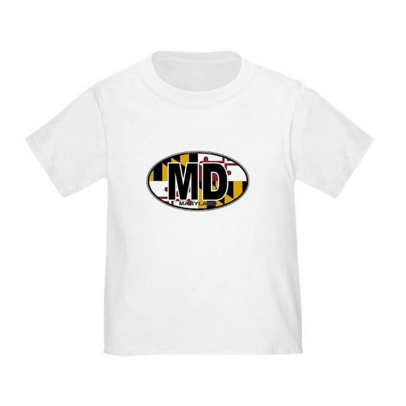 CafePress - Maryland MD Oval (W/Flag) Toddler T Shirt - Cute Toddler T-Shirt, 100% Cotton