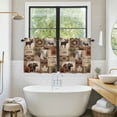 thumbnail image 5 of Moose Bear 2 Panel Kitchen Curtains for Small Windows, Forest Wildlife Pinecone Branch Rustic Country Bathroom Tier Curtain, Short Window Treatment for Bedroom/Living Room 55"x24", 5 of 7