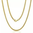 thumbnail image 5 of Mens Womens Braided Wheat Spiga Necklace Gold Plated Stainless Steel Chain, 5 of 9