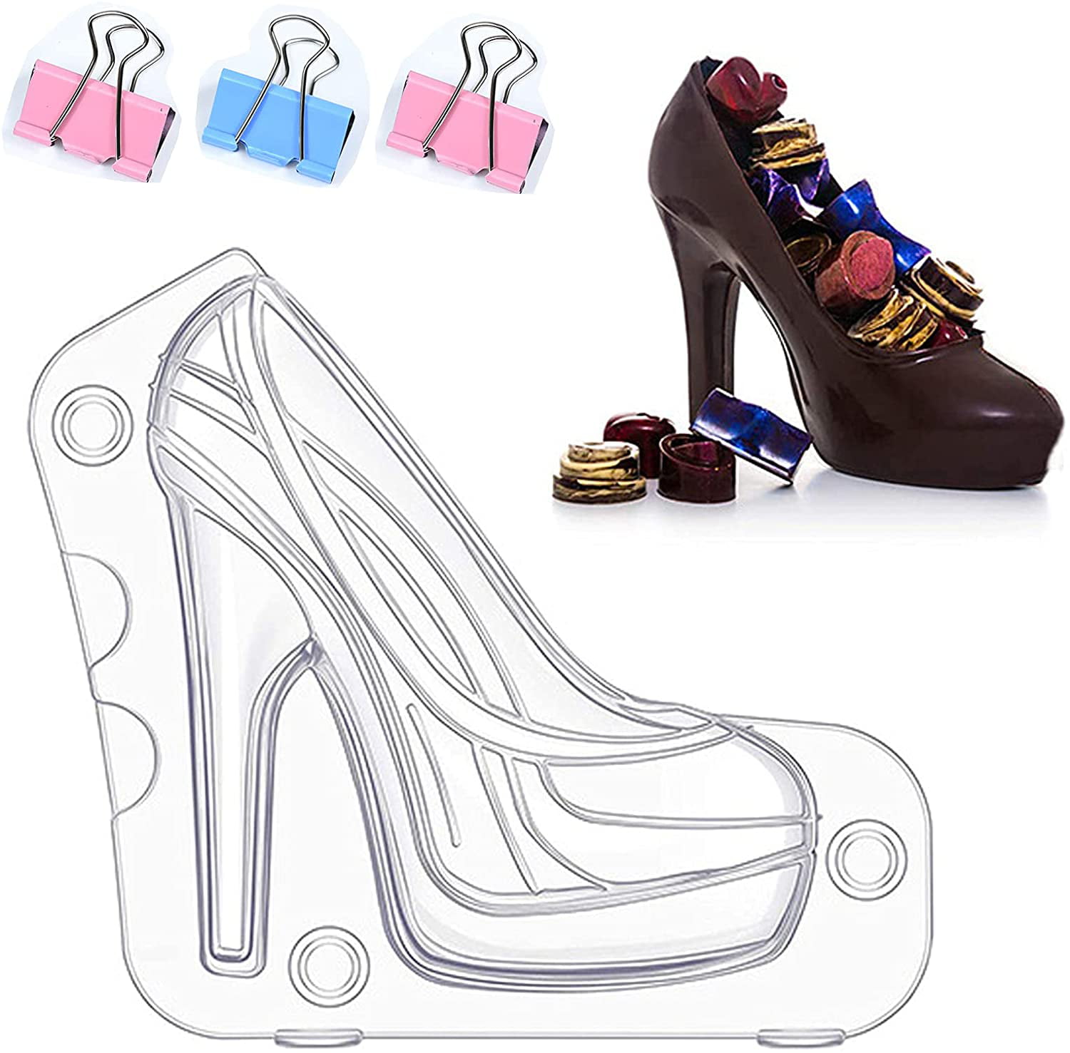 3D High Heel Shoe Type Chocolate Mold Candy Cookies Tool DIY Cake Maker Mould 