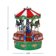 Mr. Christmas 5 Mini Carnival Music Box Carousel Decoration, Multicolor