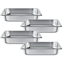KFFKFF 4-Pack Stainless Steel Steam Table Pans, 1/2 Size, 2.5-Inch Deep, Anti-Jam Design, Durable Catering Trays for Home, Events, Restaurants, Hotels, and Buffets
