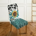 thumbnail image 3 of Xoenoiee Sunflower Cow Leopard Print Dining Room Chair Covers Slipcovers, Spandex Super Fit Stretch Removable Washable Kitchen Parsons Chair Covers Protector for Dining Room, Hotel, Ceremony, 1 Pack, 3 of 7