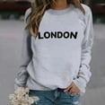 thumbnail image 2 of Women's Hoodless Sweatshirt Fashionable Letter Printed Round Neck Long Sleeved Casual Sports Apparel, 2 of 4