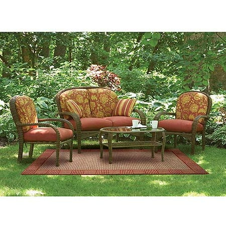 Better Homes&gardens Sunbridge Wicker 4pc Conversation Set