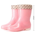 thumbnail image 3 of FRSASU Women's Mid‑Calf Waterproof Rain Boots Non‑Slip PVC Wellies Boots for Gardening Outdoor Rainy Winter Days Pink, 3 of 8