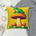 thumbnail image 2 of Leisuo The Frog &amp; Amphibian Hut Frog Standing on a Mushroom for a Better View Graphic Throw Pillow, 2 of 5