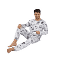 thumbnail image 4 of New men's pajama set with long sleeves and long pants, round neck, printed design, loose fit, suitable for wearing outside the home as well., 4 of 6