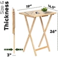 thumbnail image 3 of YounGG 5-Pack TV Tray, Folding Wooden Dinner Table Set with Storage Rack, Natural - Portable and Adjustable Home Furniture for Living Room, Bedroom, and Kitchen, 3 of 10