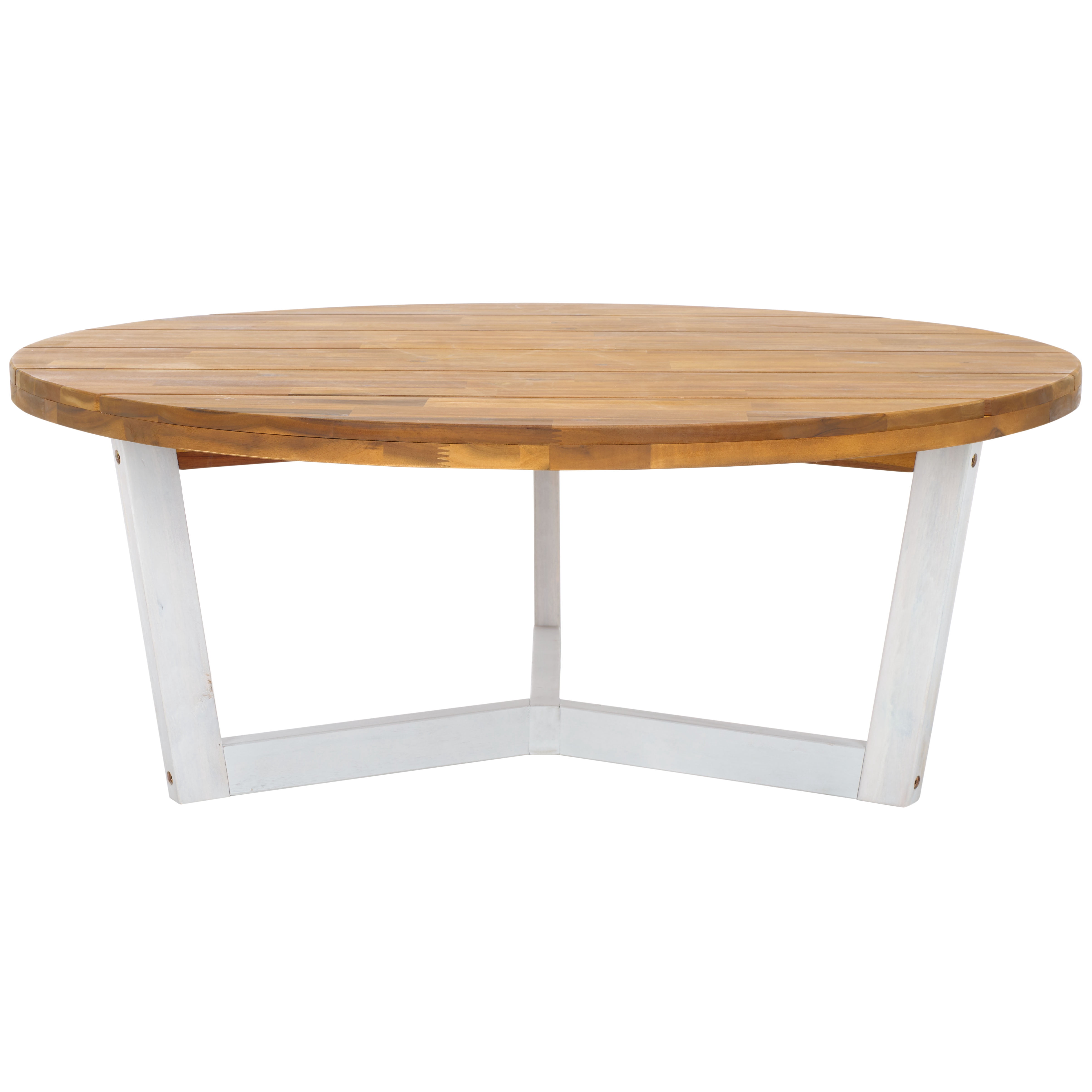 Safavieh Leo Modern Storage Acacia Wood Coffee Table, Natural/White