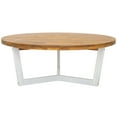 thumbnail image 4 of Safavieh Leo Outdoor Patio 3 Leg Round Coffee Table, Natural, White, 4 of 10