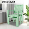 thumbnail image 5 of Emorefun 3 Piece Metal Outdoor Furniture Set, Stackable Bistro Table and Chairs for Patio, Garden, Balcony, Light Green, 5 of 8