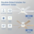 thumbnail image 2 of BayDay 52" White Ceiling Fan with LED Lights, Remote/App Control, Quiet DC Motor, Energy Efficient, 2 of 10