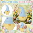 thumbnail image 2 of Fluffy Easter Chick Figurine with Polka Dot Hat & Egg, Plush Spring Chicken Tabletop Decoration, Cute Mini Chick Ornament for Holiday Party, Farmhouse Home Décor, Basket Filler Accent (Blue), 2 of 6