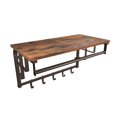 thumbnail image 1 of Metal Framed Wall Mounted Coat Rack with One Storage Shelf, Brown and Black, 1 of 1