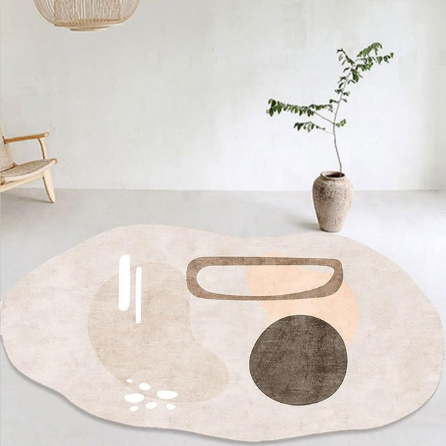 Rugs for Living Room Irregular Shape Modern Abstract Area Rug Aesthetic Rug for Livingroom Bedroom Diningroom Home Office Floor Carpet Rugs