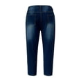 thumbnail image 5 of Womens Ankle Jeans Slim Fit Stretch Ankle Jeans Classic Versatile Denim Pants Casual Solid Dark Blue M, 5 of 6