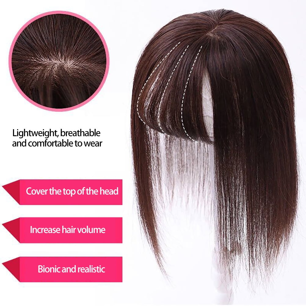 Youthink Hair Toppers Silk Base Crown Topper Human Hair Clips Toppers Top Hairpieces For Women Thinning Hair Cover