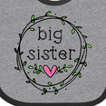 thumbnail image 4 of Inktastic Big Sister Leaves, Circle, Heart Girls Baby Bib, 4 of 4