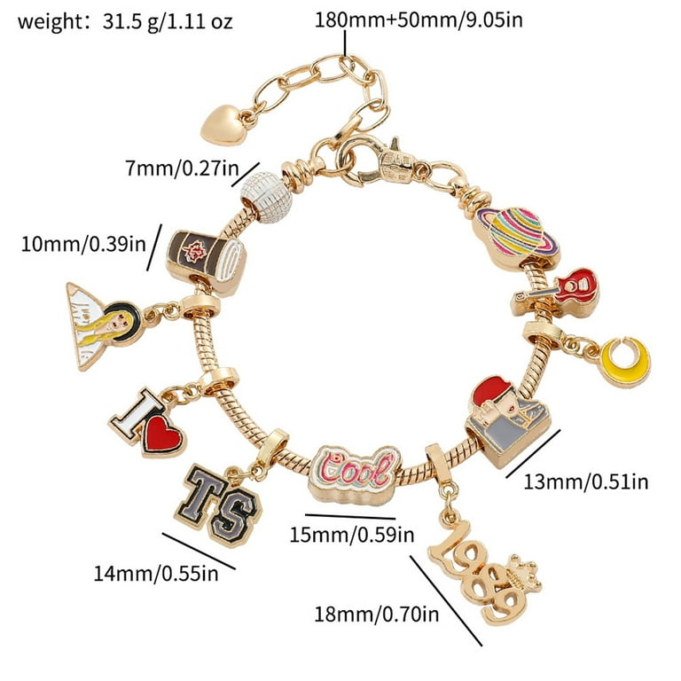 Taylor Swift Merch: Taylor Merch Charm Bracelet Gift, TS Merchandise Gifts  Stuff Accessories for Music Lover 