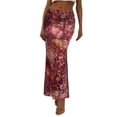 thumbnail image 3 of Jaimenalin Womens Mesh Maxi Skirt Summer Elastic High Waisted Boho Elegant Mermaid Long Skirts for Women Rose Red M, 3 of 9