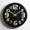 thumbnail image 1 of Reloj de pared silencioso de acero inoxidable y metal, reloj de pared de aluminio creativo y moderno para sala de estar, 1 of 6