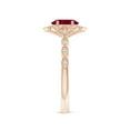 thumbnail image 5 of ANGARA Natural Oval 1 ct Ruby Trillium Floral Shank Ring in 14K Rose Gold for Women (Size-7x5mm) | July Birthstone, Birthday, Anniversary, Jewelry Gift for Women | Natural Ruby Ring, 5 of 10