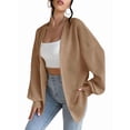 thumbnail image 2 of Womens Long Sleeve Cardigan Soft Knit Cardigan Sweater Khaki L, 2 of 8