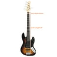 thumbnail image 2 of Gjazz Electric 5 String Bass Guitar Full Size with Bag Strap Pick Connector Wrench Tool, Brown, 2 of 8