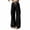 A Black, variant on Womens Pants Work Pants for Women Women's Casual Solid Color Drawstring Elastic Waist Sweatpants Cuffed Ankles Side Pockets Black S