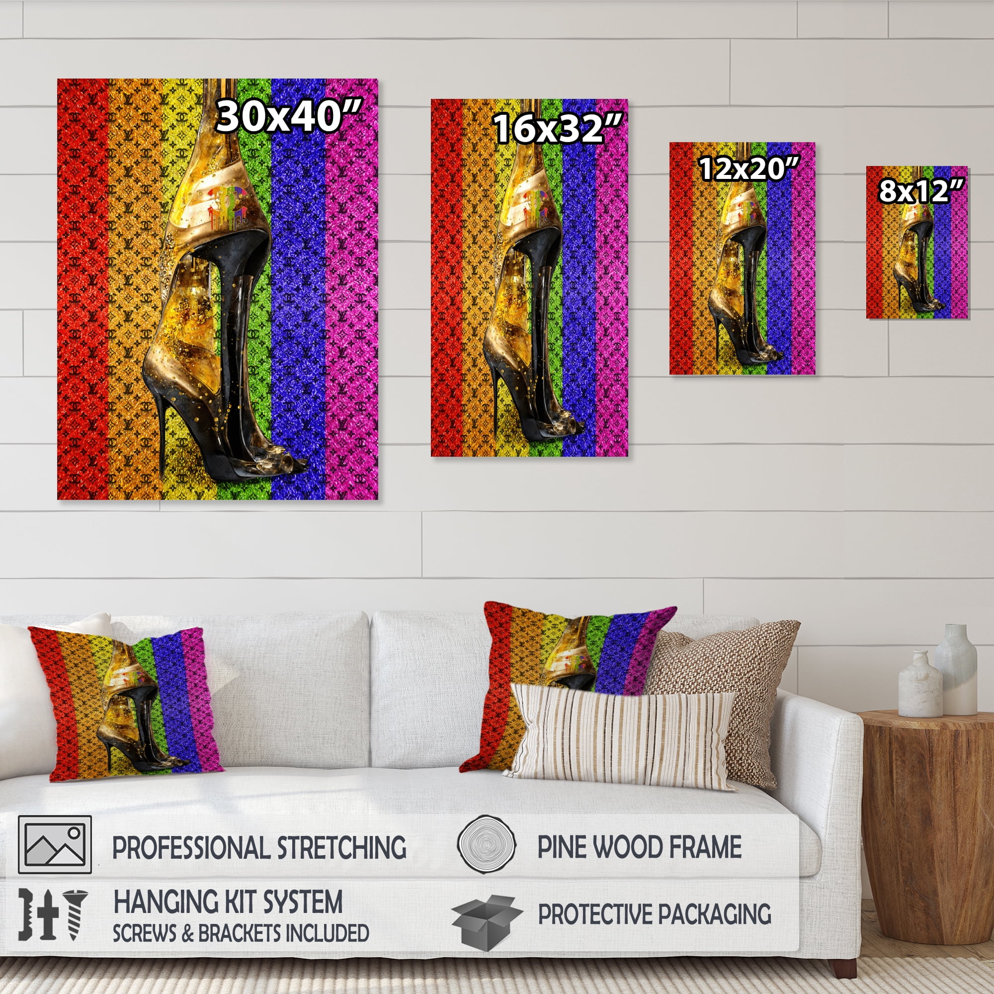 Designart High Fashion High Heel V Canvas Wall Art