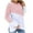 Pink, variant on BangWanChi Long SLeeve Shirts for Women Women's Casual Striped Long-Sleeved Crew-Neck Tops