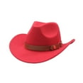 thumbnail image 4 of CUIYUAN Vintage Western Cowboy Hat for Men Women Wide Brim Cowgirl Fedora Hats Cowboy Hat Cowboy Hat Western Hat Jazz British Hat Beach Cowgirls Cattleman Cowboys Hats Red, 4 of 4
