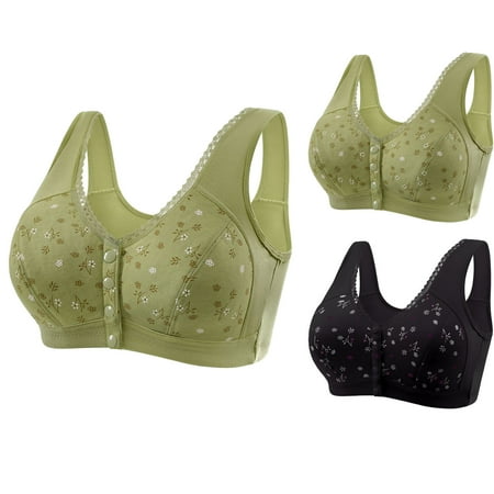 YUGYXL Women s Push Up Bra Sport Bras for Women Underwire Padded Bras Plunge Full Coverage Today Clearance Green L