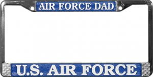 US Air Force License Plate Frame Chrome Metal by Mitchell Proffitt