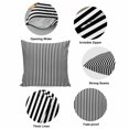 thumbnail image 5 of Pillow Covers 20x20 Inch, Black White Stripe Linen Pillowcase with Invisible Zipper, Modern Minimalist Geometric Striped Decorative Throw Pillow Covers Cushion Case for Couch Sofa Bed Living Room, 5 of 9