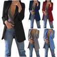 thumbnail image 5 of Womens Casual Blazers Open Front Long Sleeve Work Office Jackets Lapel Collor Lightweigth Jackets with Pockets XX-Large A-wine, 5 of 6