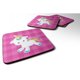 thumbnail image 1 of ""Caroline'S Treasures Juego de 4 posavasos de espuma con diseño de unicornio a cuadros rosa, 3,5 multicolor"", 1 of 1
