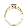 thumbnail image 2 of Solitaire Lab Created Blue Sapphire Celtic Ring with Diamond - 1.7 Carat - AAAA Quality, 18K Yellow Gold, US 8.50, 2 of 8