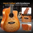 thumbnail image 4 of Pyle Steel String Acoustic Guitar Kit, 41" Full Size Cutaway with Ashtree Top, Open Pore Finish, Premium Accessory Set with Armored Gig Bag, Cherry Burst Matte, 4 of 7