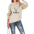 thumbnail image 2 of Norvella Womens Hockey Stick Print Hoodies Long Sleeve Hooded Sweatshirt Relaxed Fit Kangaroo Pocket Ribbed Pullover Top, 2 of 4