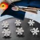 thumbnail image 4 of Juego de 6 servilleteros Yashi copo de nieve plateado decoración para mesa de Navidad, 4 of 5