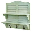 thumbnail image 2 of Nearly Natural 20in. Vintage Window Shutter Shelving with Hooks Wall Decor, 2 of 3