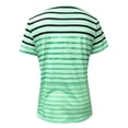 thumbnail image 5 of Karymi Womens Blouses Striped Short Sleeve T‑Shirt, Crisscross Cutout V‑Neck Casual Tee Top, Hollow‑Out Neckline Casual Basic Top, Versatile for Daily Outings Shirts for Women, 5 of 5
