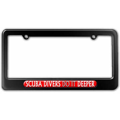 Scuba Divers Do It Deeper, Diving License Plate Tag Frame, Multiple