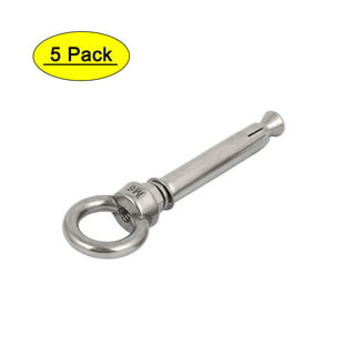 0.9 Screw Eye Hooks Self Tapping Screws Screw-in Hanger with Plate Silver  60pcs