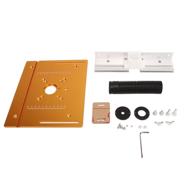 Placa De Inserción De La Mesa del Enrutador Fresado De Madera Tablero Abatible Recorte De Carpintería Herramienta Auxiliar De Grabado Hecha De Aleación De Aluminio Tiene Buena Resistencia Al Desgaste