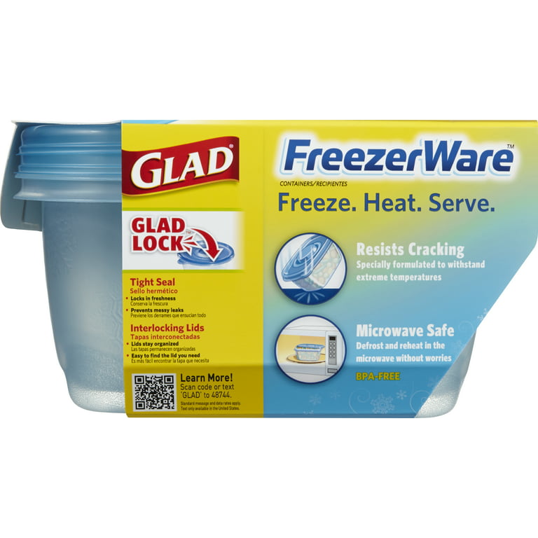 Gladware Freezerware Food Storage Containers Bundle | Includes 4 Small  Rectangle Containers and 2 Large Rectangle Containers for Food Storage 
